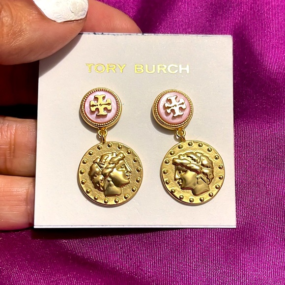 NWT Tory Burch Roman coin earring with dustbag. - Picture 1 of 5